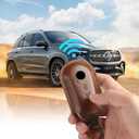 for Mercedes Key fob Cover. Compatible with Mercedes Benz C, CLE, E, S-Class, SL, EQE, EQS, GLC GLS 3 Button Smart Leather Car Key Protector Case Shell Chain Accessories/ Brown