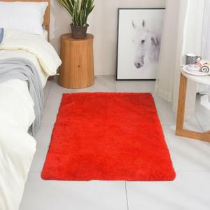 Modern Soft PV Fur Area Rug, Non-Slip Fuzzy Shag, Plush Furry Floor Carpet for Bedroom, Living Room, Nursery, Solid Color, size 47