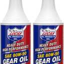 Lucas Oil 80W-90 Heavy Duty Gear Oil - 1 Quart (Pack of 2) for High Performance and Heavy-Duty Applications