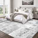 Rugflix 6x9 Area Rugs for Living Room, Washable Rug, Non-Slip, Soft Low Pile Carpet, Stain Resistant, Abstract Rug, Indoor Grey Rug for Bedroom, Dining Room, Home Office