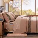 MaiRêve Embroidery Comforter Set, Boho Farmhouse Western Bedding Set, All Season Bed in A Bag Comforter Set with Sheets, Pillowcases & Shams, Dusty Pink King 7 Pieces