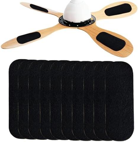 DMUPNICK 10 Pack Ceiling Fan Filters for Blades, Strong Circular Adhesive Carbon Fan Filter for Ceiling Fans, Easy-Stick Universal Fit for Unscented Charcoal Fan Air Purifier Pad
