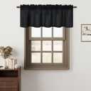 Hiasan Black Light Filtering Curtain Valances for Kitchen Living Room Bedroom Windows, Faux Linen Farmhouse Rustic Rod Pocket Small Window Valance Curtains, 42 x 12 inches, 1 Panel