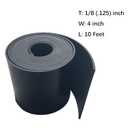 Solid Rubber Strips 1/8 (.125)" Thick X 4" Wide X 10'Long, Solid Rubber Sheet for Anti-Slip Pads, Flooring, Seals, Crafts, Anti-Vibration, Gaskets DIY
