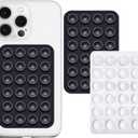 Anteel 2 Pack Silicone Suction Phone Case Adhesive Mount, Strong Grip Holder for Selfies and Videos, Hands-Free Sticky Phone Grip for iPhone and Android, 2.17" x 3.15" (Black&White)