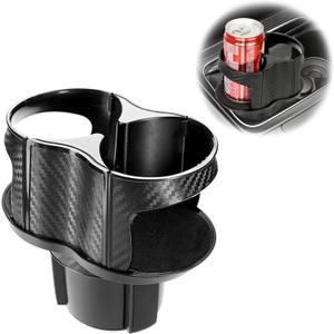 Reofrey 2-in-1 Multifunctional Car Cup Holder Expander Adapter, Universal Double Cup Holder with Adjustable Bracket, Elastic Open-Close Mouth, Fits Most Hydro Flask Bottles and Cups