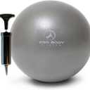ProBody Pilates Small Exercise Ball with Pump - 9 Inch Workout Ball for Stability, Barre, Yoga, Core & Physical Therapy (Silver)