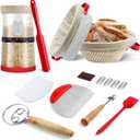 Sourdough Starter Kit,Gift for Bakers Sourdough Bread Baking Supplies,34oz Starter Jar, 2 Cotton Rope Proofing Baskets & More for Sourdough Starter Bread Making Baking Fermentation