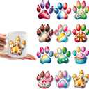 4Sheets Dog Pawprints UV DTF Cup Wraps Winter UV DTF Transfer Waterproof Sticker for Glass Cups Furniture Craft DIY Crafts Rub on Transfer Stickers for DIY Water Bottle Laptop Decal Wood Car 1798