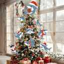 Christmas Shark Ornaments for Christmas Tree Shark Tree Topper 9Pcs for Xmas Tree Top Decoration Indoor Outdoor Home Decor Holiday Party