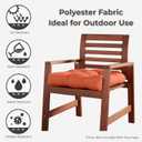 20x20 Square Tufted Outdoor Seat Cushion, Reversible Patio Chair Cushion with Ties, Durable Polyester Fabric, Eco-Friendly Recycled Fill, Weather-Resistant Rust, Single