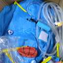 Inflatable Bounce House, 10 in 1 Double Water Slide Bounce House with 750W Blower, Climbing Wall, Jumping, Water, Splash Pool, Basketball Hoop for Kids Indoor Outdoor Backyard