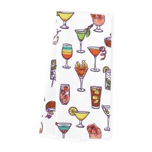 WINGTECA Cocktails Kitchen Towels Summer Dish Towels Kitchen Decor Summer Gifts for Women Men Hostess Wine Lovers Friends Waffle Weave Tea Hand Towel for Farmhouse Home Decor 14 x 23 Inches