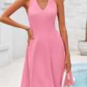 Lazysmile Summer Dresses for Women Sleeveless Halter Short Dress