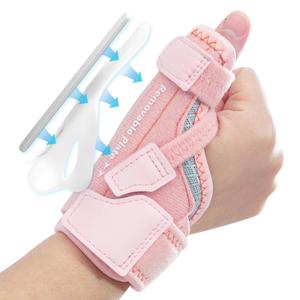 CURECARE New Upgraded 2 in 1 Thumb Brace, Removable Thumb Spica Splint Left Right Hand with 3 Level Stability, Reversible Thumb Support for CMC, De Quervains Tendonitis, Trigger Thumb (S/M, Pink)