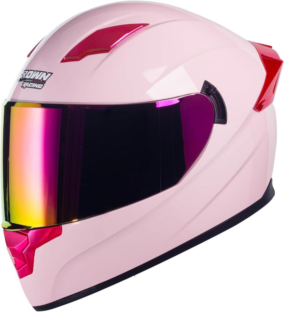 Motorcycle Helmets Street Bike Full Face Motorcycle Helmet Motorbike for Adults DOT Approved Helmets, F-700 (Small, Pink)