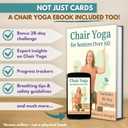 Chair Yoga for Seniors Over 60 70 Exercise Cards with Videos & Workout Plan Includes 5-Week Challenge, Ebook, Chart & 2 Rings for Easy Organization Weight Loss Guide for Women & Men