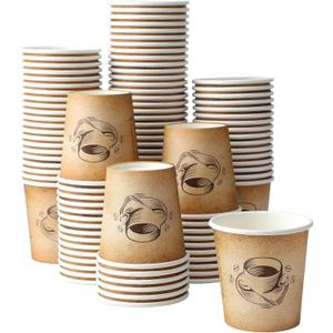 Clawsoff 300 Pack 6 oz Small Coffee Cups, Disposable Paper Espresso Cups for Hot/Cold Drinks, Office, Home, Shop, Event