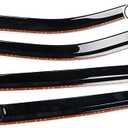 4pcs Sun Rain Deflector Guard Window Visors Front Rear Left Driver Right Passenger Upper Side Tape on External Window Style Acrylic Smoke Tinted