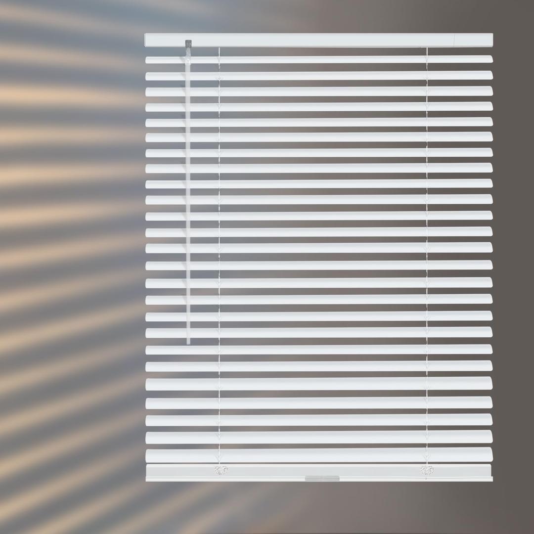 HIDODO Aluminum Mini Blinds for Windows Cordless Horizontal Window Shades for Light Adjustment, Metal Venetian Blinds Waterproof for Bedroom, Bathroom, 48" W x 64" H, White