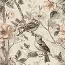 Vintage Animal Peel and Stick Contact Paper Beige Bird Removable Botanical Leaf Tree Wallpaper 17.7" x 236.22" Wall Paper Watercolor Self Adhesive for Classroom Bedroom Laundry Room Bathroom (Beige/Black/White)