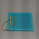 Magnetic Drawing Board for Kids & Toddlers with Beads and Magnet Stylus Pen - Magnetic Tablet Toy for Airplane & Car Ride Activities for Kids (Square Blue)