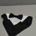 ADOGGYGO Formal Dog Tuxedo, Wedding Dog Collar with Bow Tie, Adjustable Pet Wedding Collar Bandana for Dogs (Large, Black)