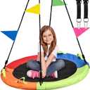 Tree Swing, Saucer Flying Swing 40 Inch for Kids, 900lbs Weight Capacity, with Adjustable Hanging Straps, for Indoor and Outdoor, Multicolor, Gifts for Kids
