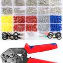719PCS 19 Types Automotive Pin Connector Kit With Wire Crimping Tool, 1/1.5/1.8/2.2/2.8/3.5mm Terminal Pins With Pin Removal Tool Kit, For 22-14 AWG Molex Style Deutsch DELPHI AMP JST TYCO Connectors
