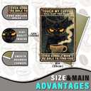 2 x Black Cat Coffee Metal Sign Black Cat Touch My Coffee I Will Slap You So Hard Tin Sign Vintage Home Coffee Bar Wall Art Decor 8x12inch