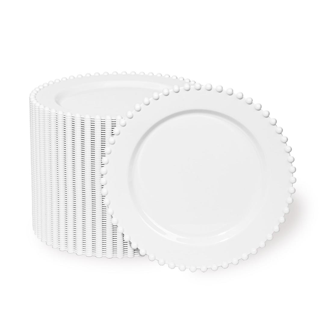 Fabulous Party 72 Pcs Party Plates Dessert Plate, 7 Inch White Plastic Plate Disposable Heavy Duty,Fancy White Cake Disposable Plastic Plate for Party Wedding Bridal Showers Gift