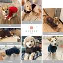 KYEESE Dog Sweater with Leash Hole for Small Dogs Male Warm Pullover with Reflective Thread Soft Knitwear Boy Dog Clothes Cozy Lightweight Thick Sweater Pet Indoor Outdoor Wear,Brown,X-Small