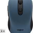 Wegear USB Wireless Mouse for Laptop PC Mac, 2.4GHz Cordless Mouse with 6 Buttons, 5-Level Adjustable 4000 DPI, Ergonomic Portable Optical Computer Mice, 24-Month Battery Life-Dark Green