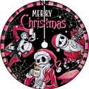 Fzbali Jack Merry Christmas Tree Skirt, 48 Inches Lace-up Snake Black Xmas Tree Skirt, Funny Winter Holiday Party Indoor Decoration Home Decor