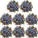 Geosar 8 Bundles Artificial Peonies Flowers Fake Silk Peony Bouquet Faux Peonies Flowers Bulk for Decoration Vase Floral Arrangements Wedding Party Table (Blue)