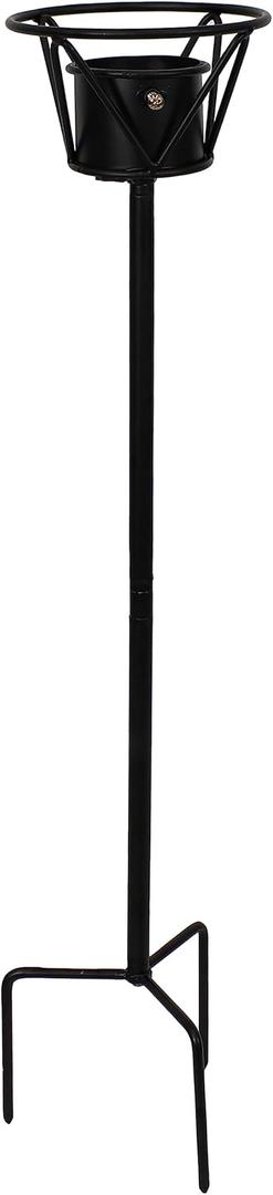 Sunnydaze Outdoor Gazing Globe Stand - In-Ground Metal Gazing Ball Stand for 8" to 12" Gazing Balls - Black - 24" H