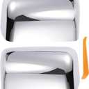 Car Rear View Side Top Half Towing Mirror Cover Cap Replacement Chrome Plated for Ford Excursion F150 F250 F350 2008-2016 Replace 7C3Z17D742A/7C3Z17D743A