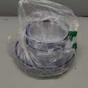 BESTSTAR 200PCS Blue and Clear Plastic Plates, Blue Disposable Plate Set with 100 Dinner Plate and 100 Dessert Plates for Party, National Day