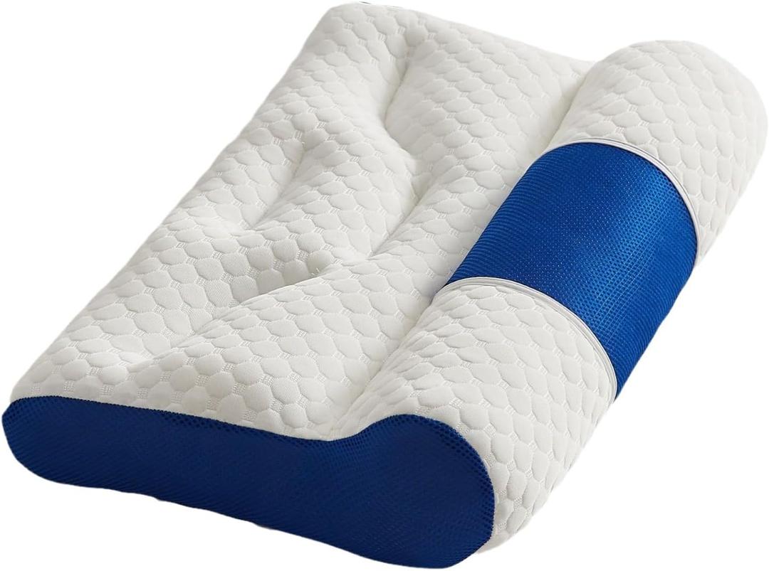 Pillow for Neck Pain, Odorless Memory Neck Pillows for Pain Relief, Cervical Support Comfortable Pillows, Pillow for Shoulder Fits for People of Different Ages