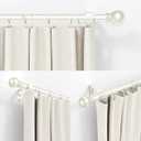 Thestoa Nickel Curtain Rods for Windows 48 to 84-92 Inch, Stainless Steel Long Curtain Rods for Bedroom, Living Room, Kitchen, Farmhouse, Outdoor