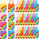 Kajaia 32 Pcs Rainbow Party Favor Bags Rainbow Goodie Bags Reusable Non-woven Pouches with Handle for Baby Shower Birthday Party Supplies, 8 Colors