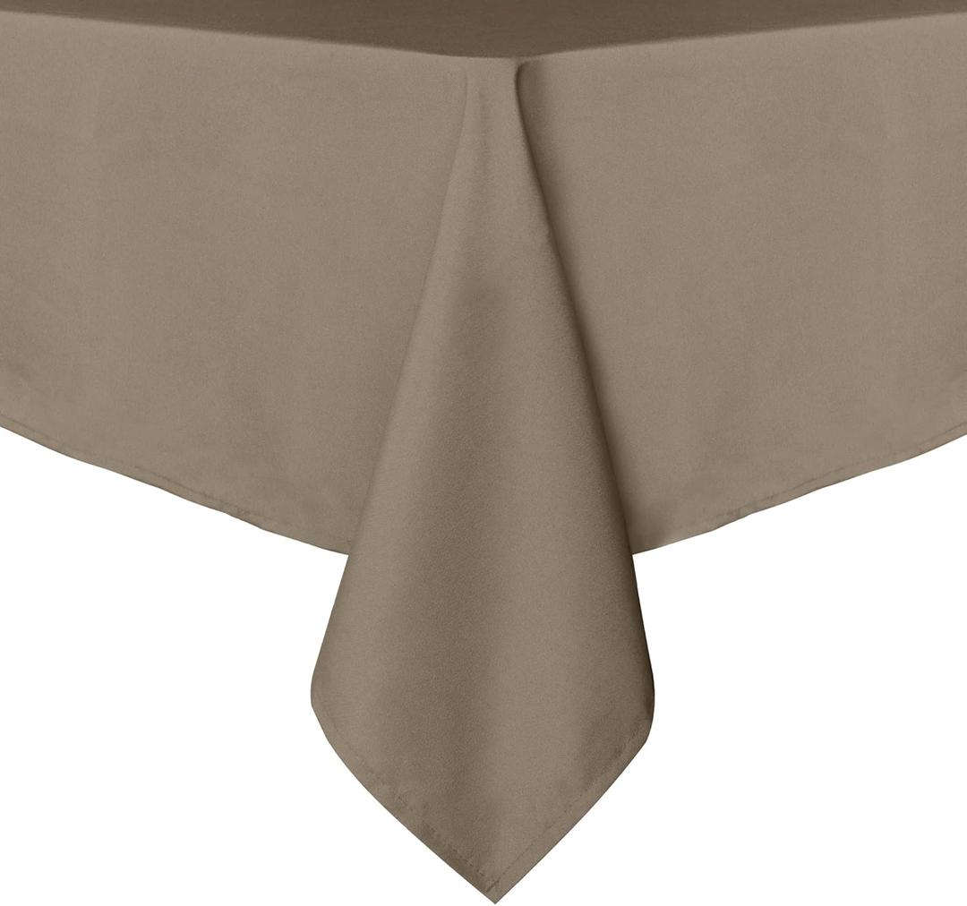 sancua Rectangle Tablecloth - 54 x 108 Inch - Stain and Wrinkle Resistant Washable Polyester Table Cloth, Decorative Fabric Table Cover for Dining Tables, Buffet Parties and Camping, Taupe
