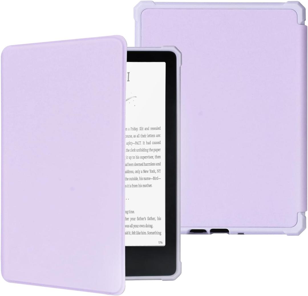 FUWANG Case for All-New 7" Kindle Paperwhite 12th Generation 2024 & Kindle Color soft Signature Edition - PU Leather Slim Lightweight Cover with Auto Wake/Sleep Case for Kindle Paperwhite 12th, Purple