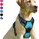 BARKBAY No Pull Dog Harness Front Clip Heavy Duty Reflective Easy Control Handle for Large Dog Walking(Blue,XL)