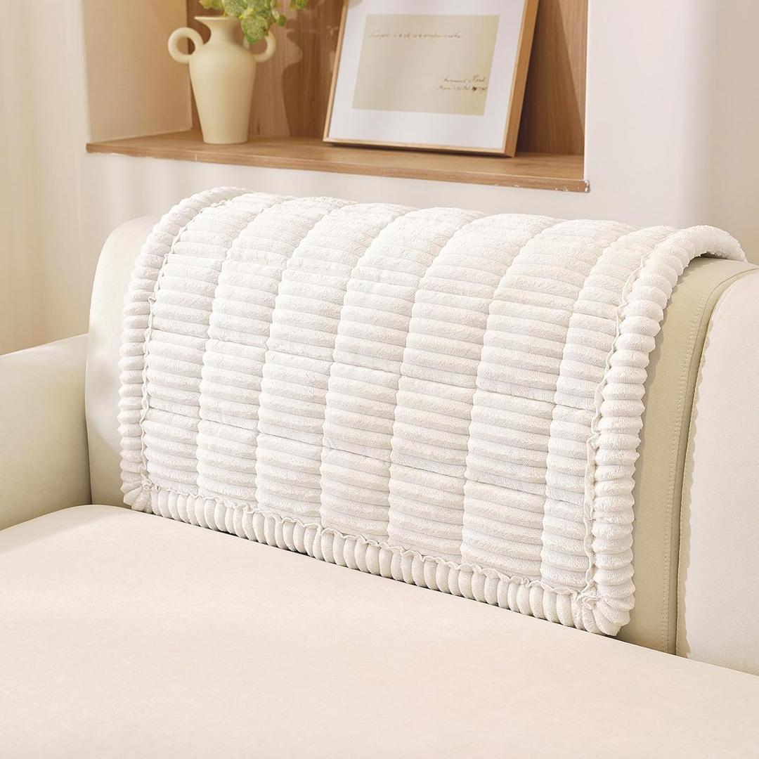 OstepDecor Washable Couch Cover for Dogs, Thick Pet Friendly Sofa Covers, Soft Couch Protector, Paw Cart Sofa Slipcovers, Cushion Protector for Leather, Sectional, Loveseat (35.4" x 35.4", White)