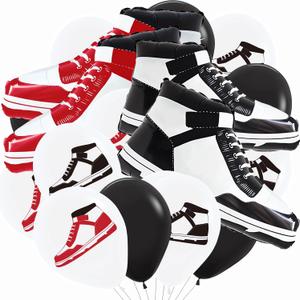 Retro Basketball Shoe Balloons Sneaker Balloons Football Trainers Balloons Boys Birthday Party Decorations Sports Balloons Footwear Boys Men Black White Bedroom Living Room Decor