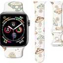 AFPRNK Compatible with iWatch Band 38mm 40mm 41mm 42mm for Women Girl, Cute Fadeless Replacement Strap for iWatch SE Series 10 9 8 7 6 5 Ultra(Cute Mushroom)