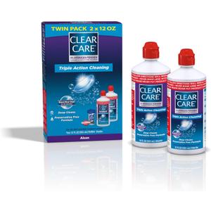 Clear Care Cleaning & Disinfecting Solution with Lens Case, Twin Pack,12 Fl Oz (Pack of 2)