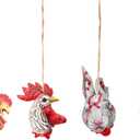 Halloween Decor Essential 4 Set Animal Head Props (2pcs Chicken, Rabbit, Dog) Terror and Blood for Spooky Parties