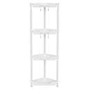 Orimade Rustproof 4 Tier Floor Standing Corner Shower Caddy Organizer, Plastic Metal Splicing Floor Corner Shelf Rack Storage Stands for Bathroom,10.8 x 10.8 x 44.6 inches